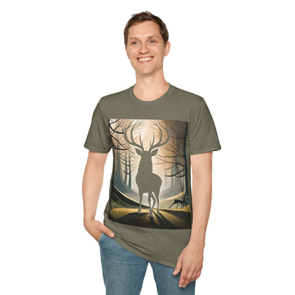 Stag Silhouette Softstyle T-Shirt, Unisex Tee, Scottish Scenery, Various Colours