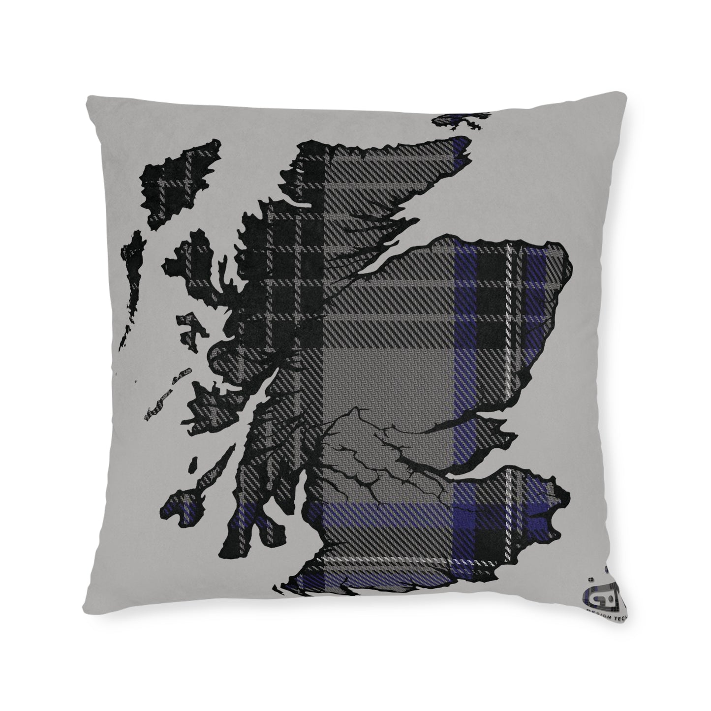 Reversible Square Cushion : Stag / Scotland Map - Hood Tartan, Various Sizes