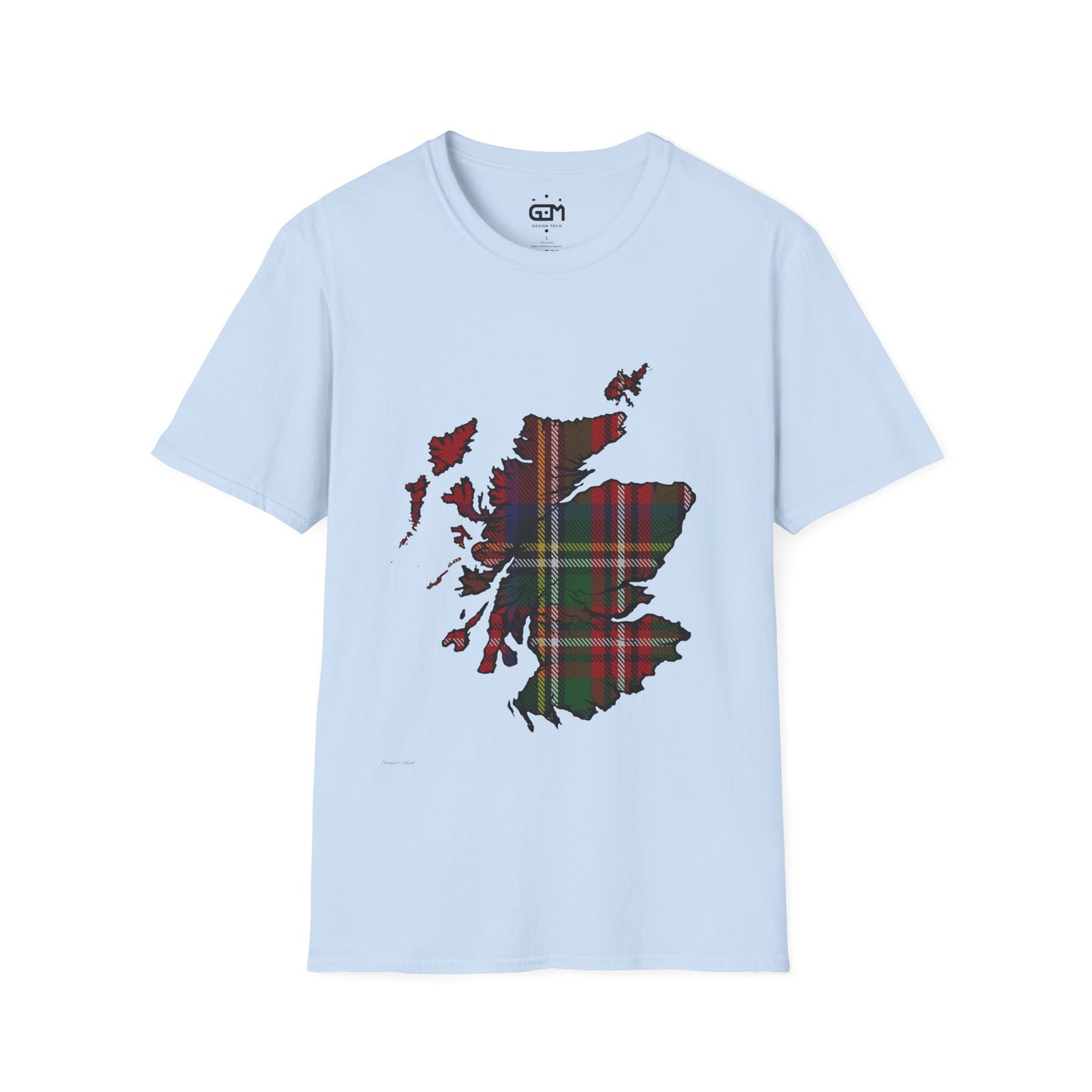 Scotland Tartan Map Softstyle Unisex T-Shirt - Stewart Royal Tartan Tee