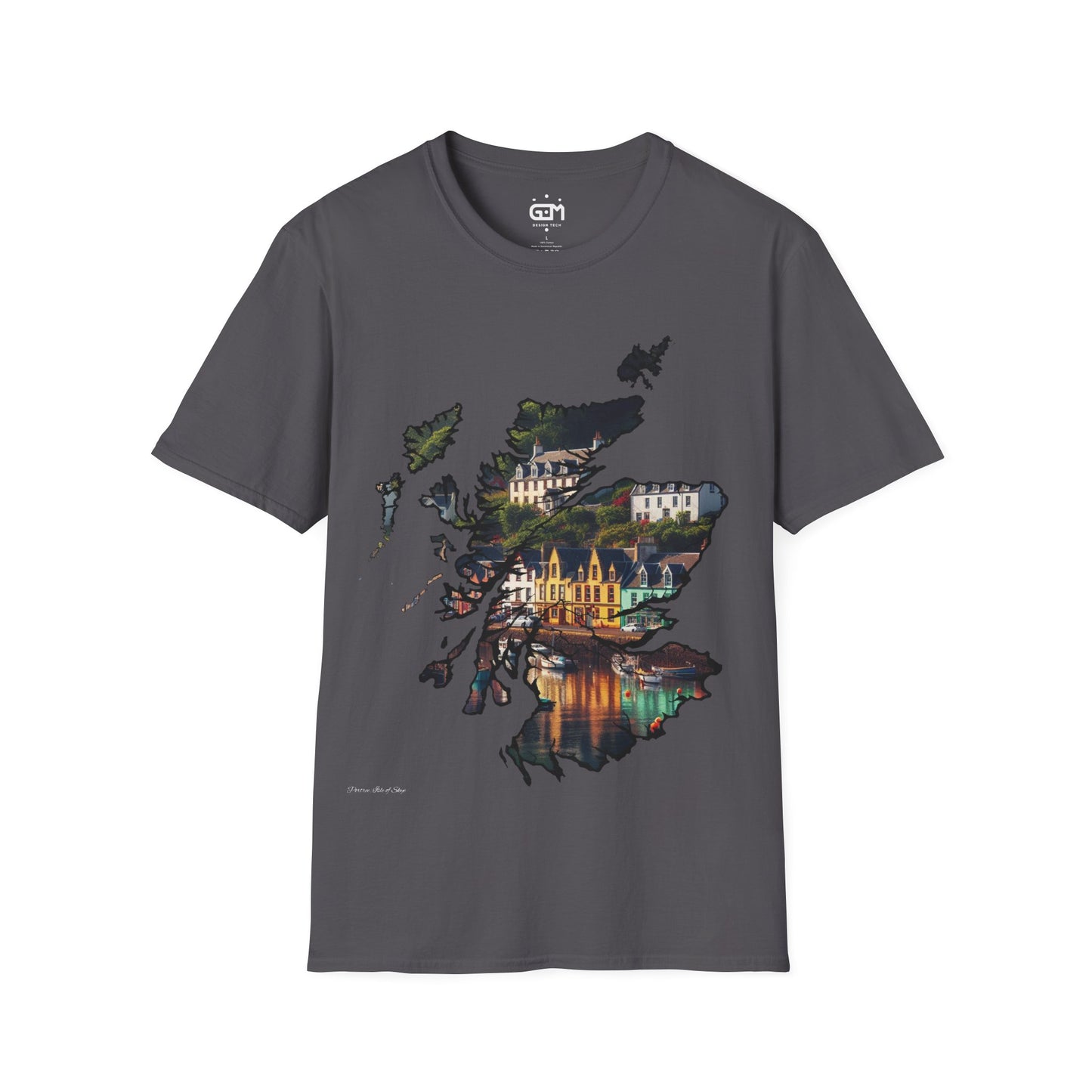 Portree Isle of Skye Scotland Map Softstyle T-Shirt, Unisex Tee, Scotland Shirt, Scottish Landmark, Nature, Scenery, Various Colours