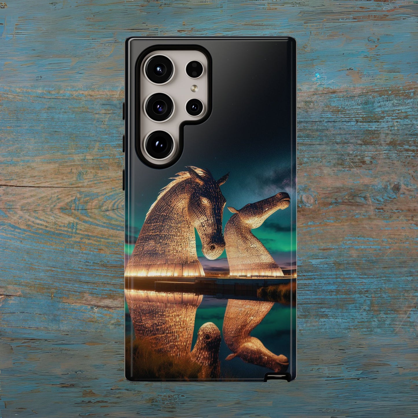 Kelpies Northern Lights Art Phone Case, Scotland, Samsung