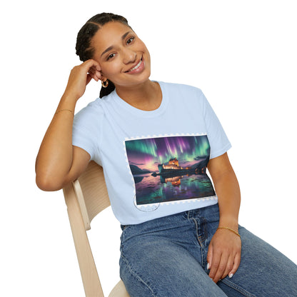 Postcard Eilean Donan Castle Art Softstyle T-Shirt, Unisex Tee, Scotland Shirt, Various Colours