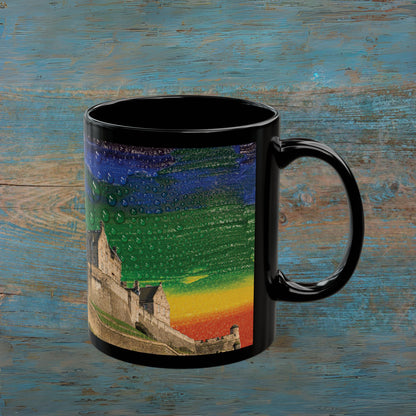 Edinburgh Castle Pride Rain Sky Photo Mug, Black