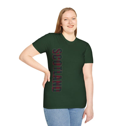 Scotland Lettering Lindsay Tartan Softstyle T-Shirt, Unisex Tee, Various Colours