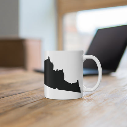 Edinburgh Castle Silhouette Art Mug, White