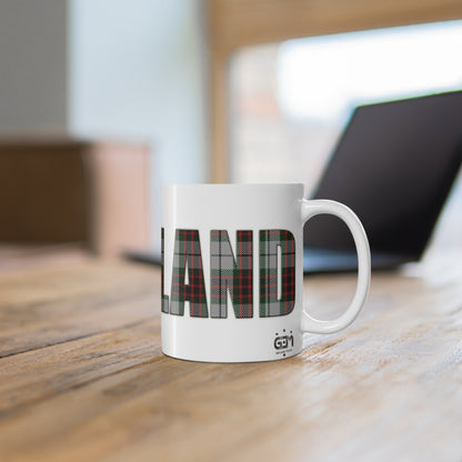 Scotland Tartan Mug - Fraser, Coffee Cup, Tea Cup, Scotland, White