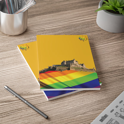 Edinburgh Castle Pride Flag Rockface Softcover Notebook, A5