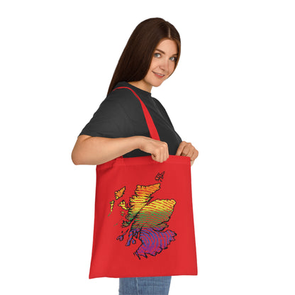 Scotland Pride Fingerprint Map Cotton Tote Bag