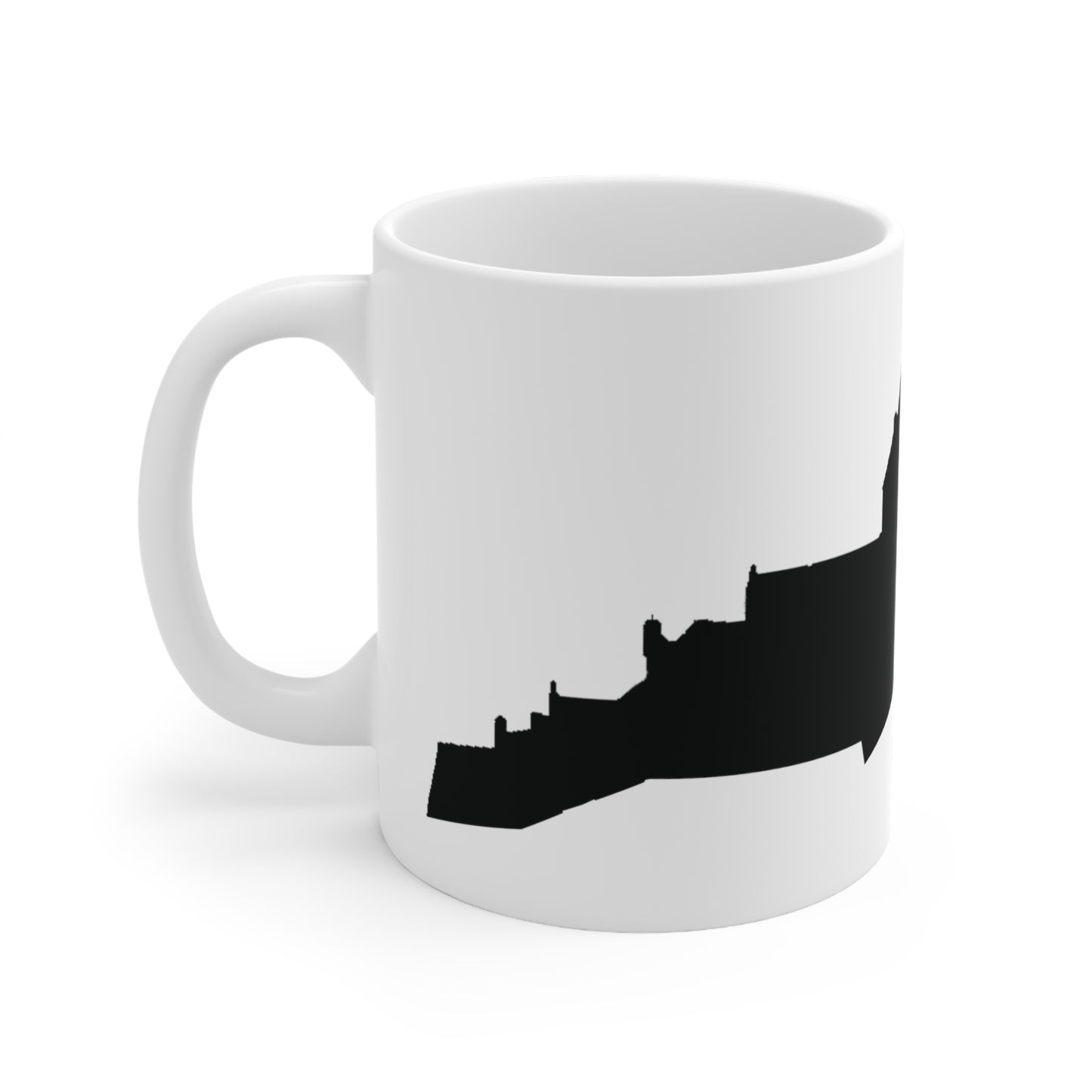 Edinburgh Castle Silhouette Art Mug, White