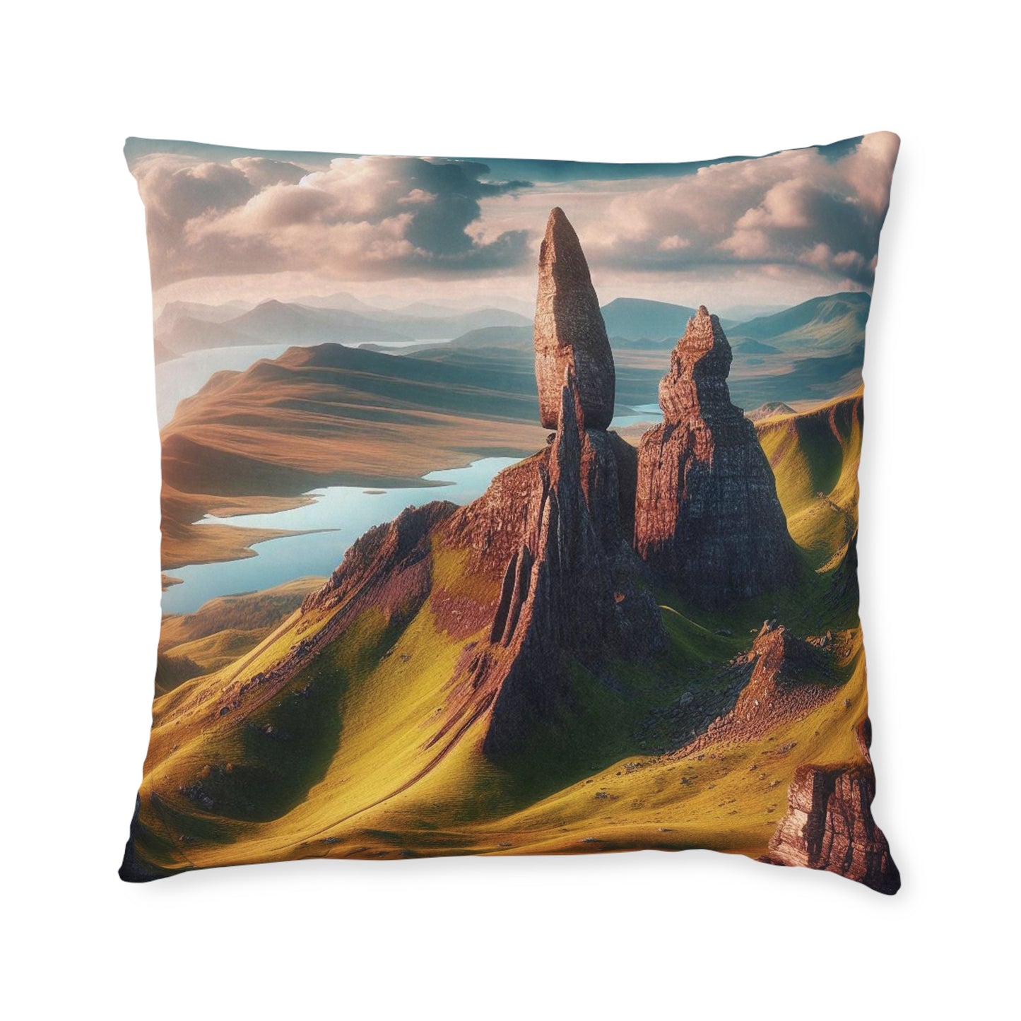 Reversible Square Cushion : Isle of Skye Old Man of Storr, Various Sizes