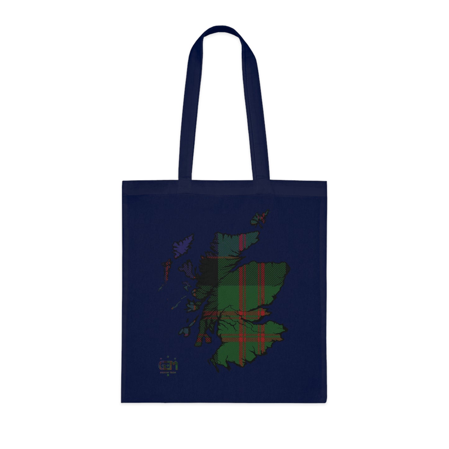 Reversible Scotland Tartan Map Cotton Tote Bag - MacDonald Tartan