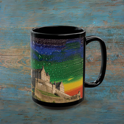 Edinburgh Castle Pride Rain Sky Photo Mug, Black