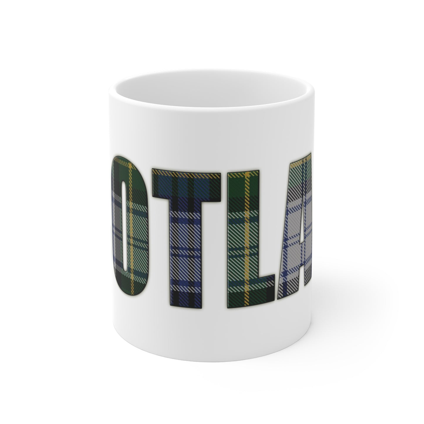 Scotland Lettering Tartan Mug 11oz, Gordon Dress Tartan