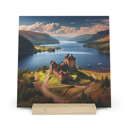 Scenic Collection Gallery Stand Urquhart Castle, Oak Picture Stand, Scotland Art, Scenery, Landmarks, Various Sizes