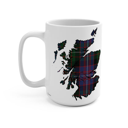 Scotland Map Mug 15oz, Rankin Tartan