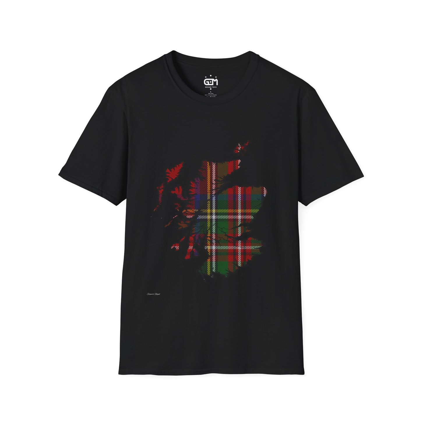 Scotland Tartan Map Softstyle Unisex T-Shirt - Stewart Royal Tartan Tee