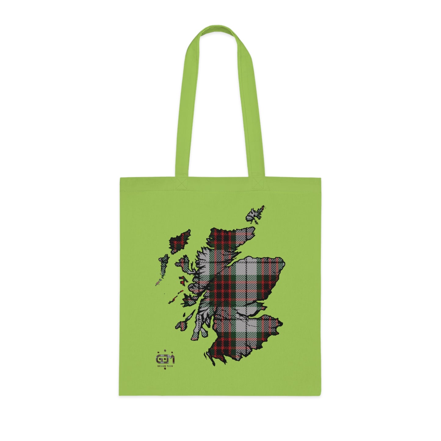 Reversible Scotland Tartan Map Cotton Tote Bag - Fraser Tartan