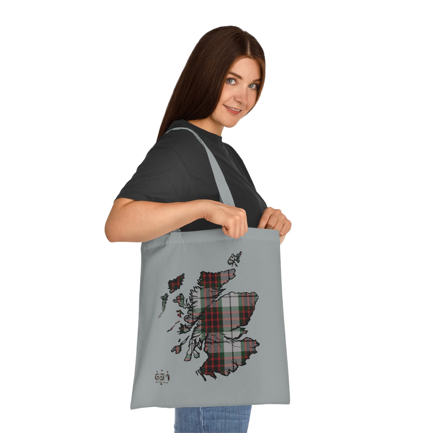 Reversible Scotland Tartan Map Cotton Tote Bag - Fraser Tartan