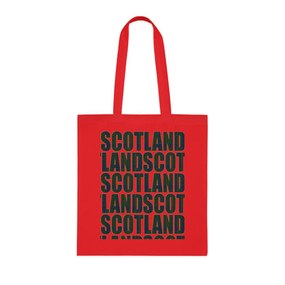 Reversible Scotland Tartan Map Cotton Tote Bag - Kennedy Tartan