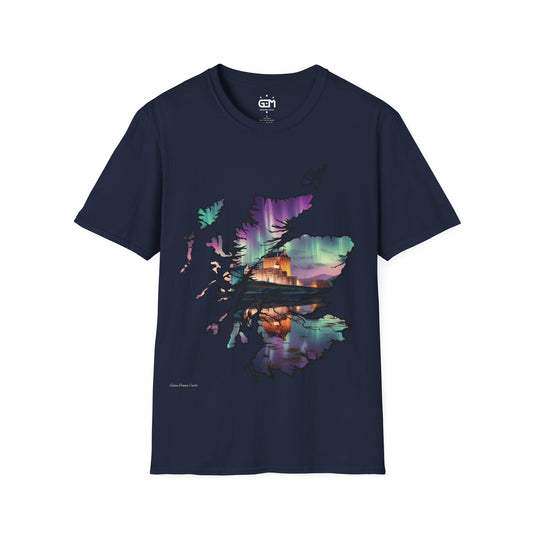 Eilean Donan Castle Scotland Map Softstyle T-Shirt, Unisex Tee, Scotland Shirt, Scottish Landmark, Nature, Scenery, Various Colours