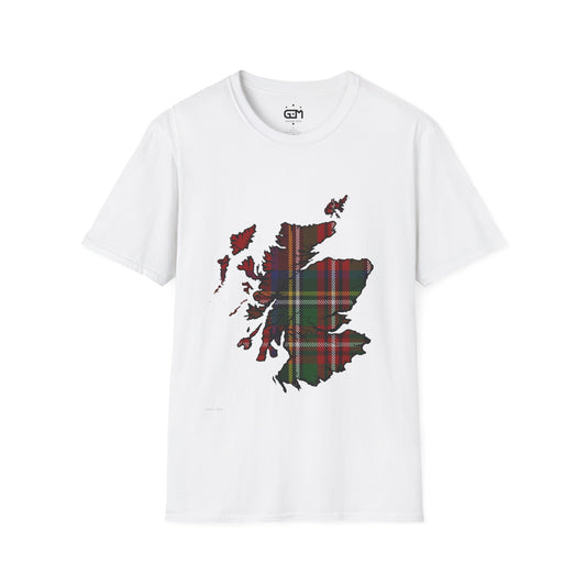 Scotland Tartan Map Softstyle Unisex T-Shirt - Stewart Royal Tartan Tee