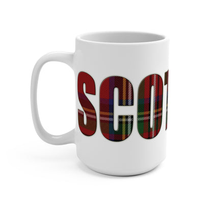 Scotland Lettering Tartan Mug 15oz, Stewart Royal Tartan