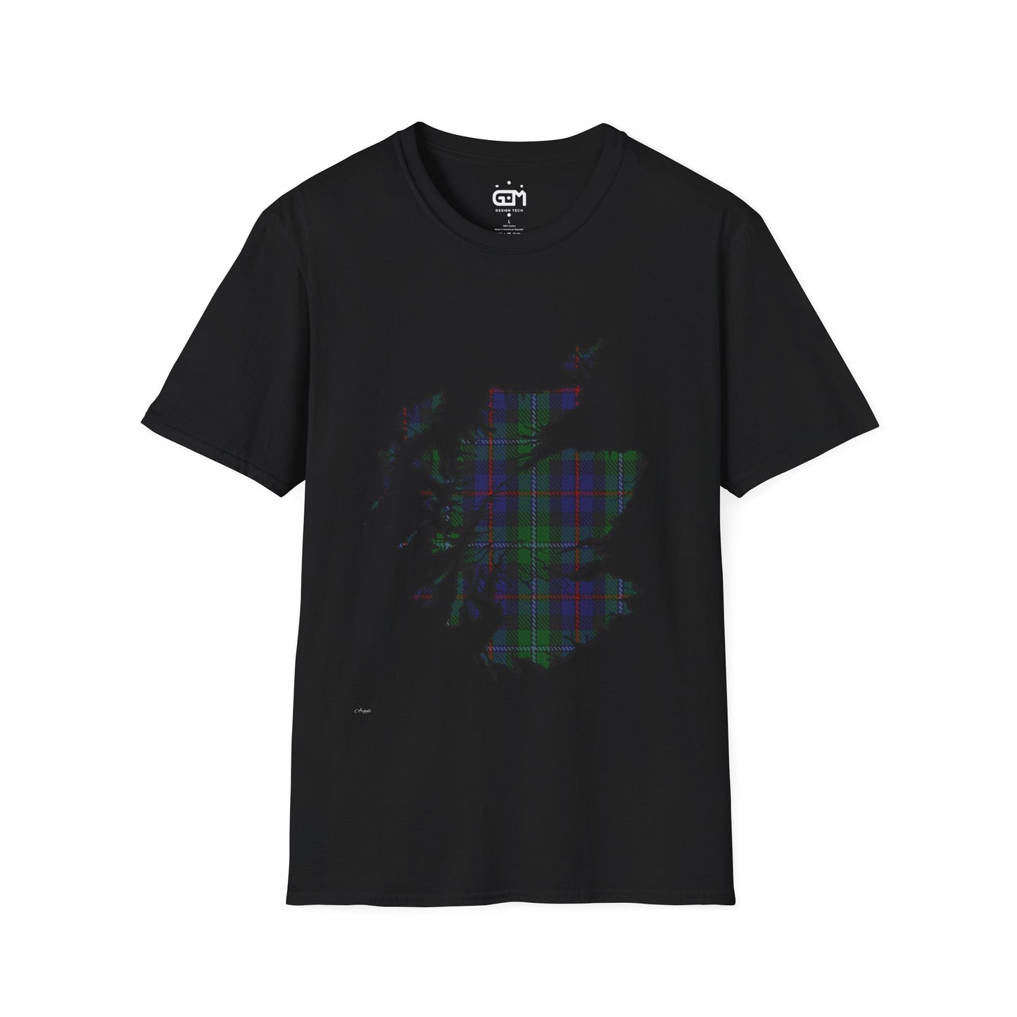 Scotland Tartan Map Softstyle Unisex T-Shirt - Argyle Tartan Tee