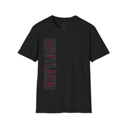 Scotland Lettering Tartan Softstyle Unisex T-Shirt, Lindsay Tartan Tee