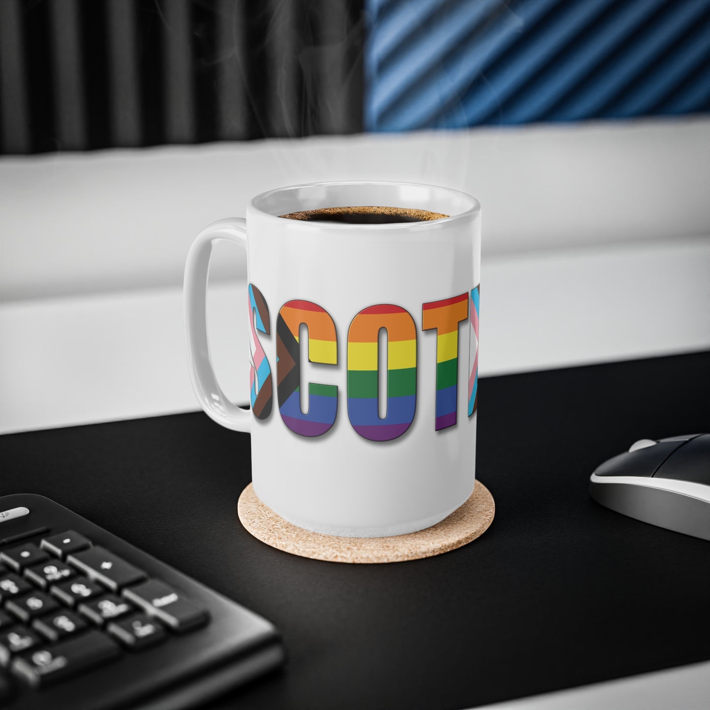 Scotland Lettering Pride Progress Mug, White