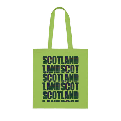 Reversible Scotland Tartan Map Cotton Tote Bag - Duncan Tartan