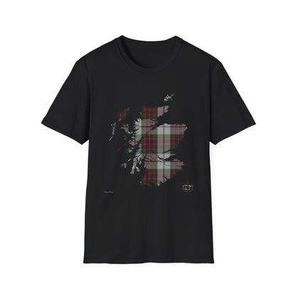 Tartan Scotland Map Softstyle T-Shirt unisexe - Fraser Dress Tartan Tee 