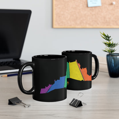 Edinburgh Castle Pride Road Art Mug, Black