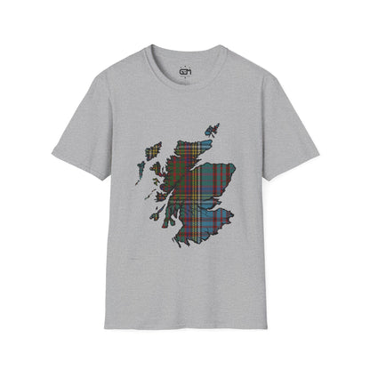 Scotland Tartan Map Softstyle Unisex T-Shirt - Anderson Tartan Tee