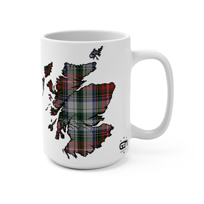 Scotland Map Mug 15oz, Stewart Tartan