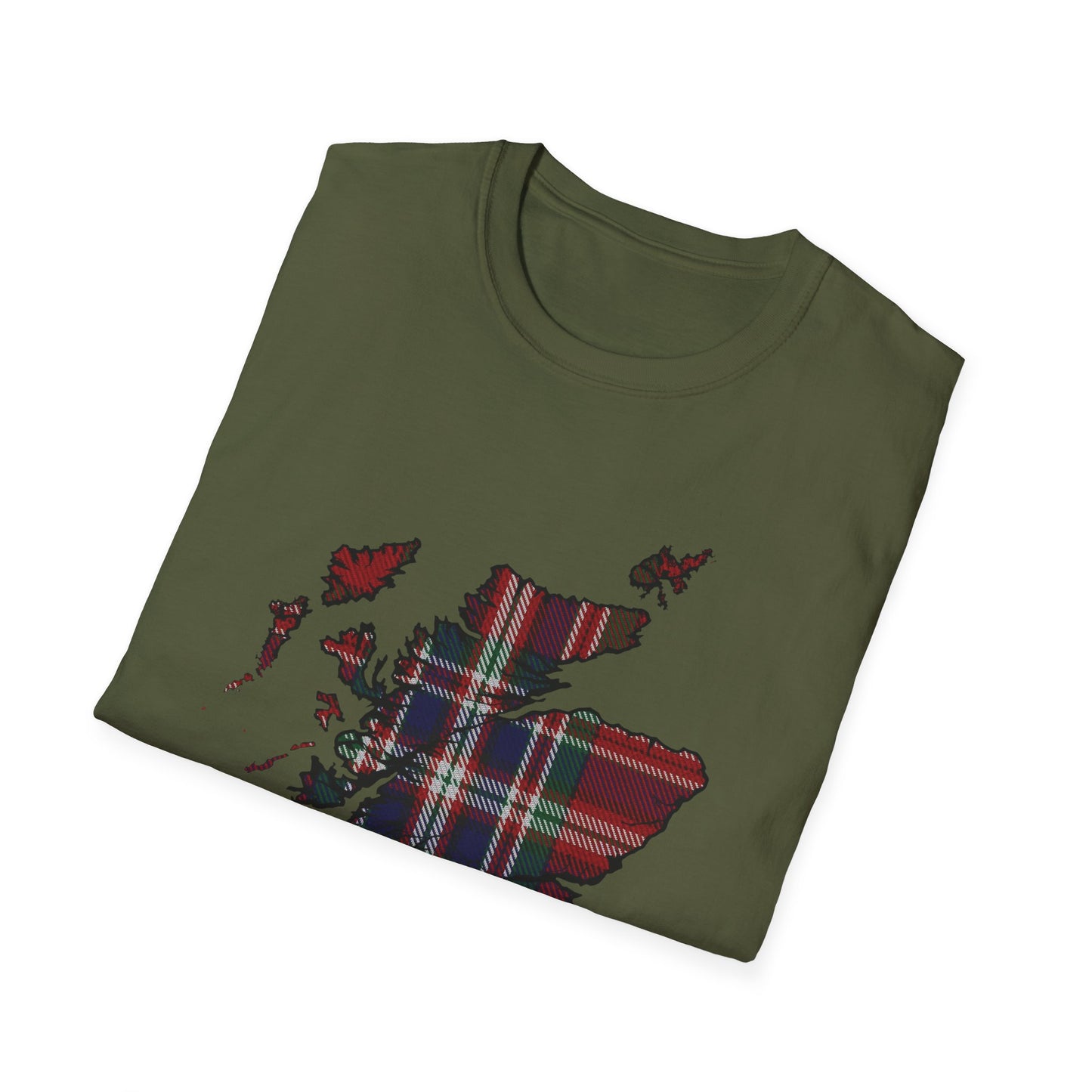 Tartan Scotland Map Softstyle Unisex T-Shirt - MacFarlane Tartan Tee