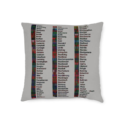 Reversible Square Cushion : Scottish Map of Clans Tartan, Various Sizes