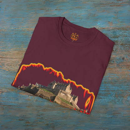 Edinburgh Castle Photo Fire Effect Unisex T-Shirt