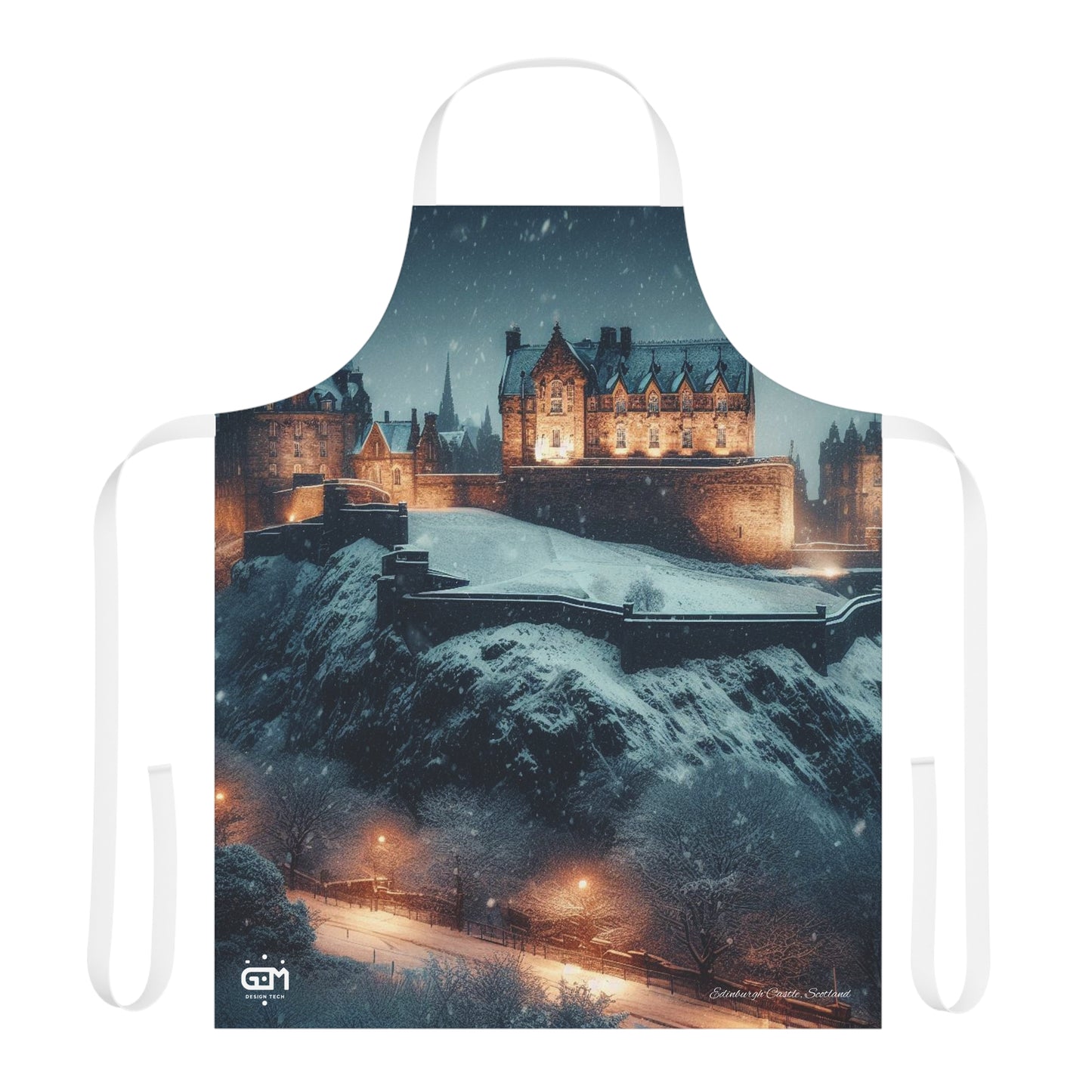 Edinburgh Castle in Winter Apron, Scotland Apron, Scottish Art, Scotland Landmark, Cooking Apparel, Chef Accessory, Edinburgh