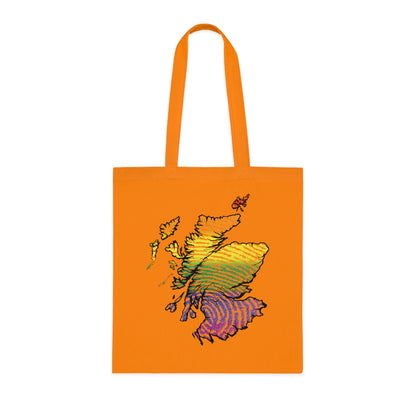 Scotland Pride Fingerprint Map Cotton Tote Bag