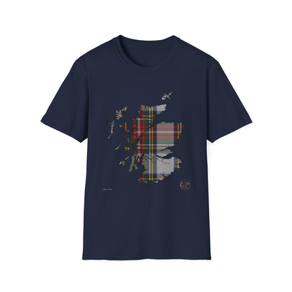 Tartan Ecosse Carte Softstyle T-Shirt Unisexe - Stewart Dress Tartan Tee 