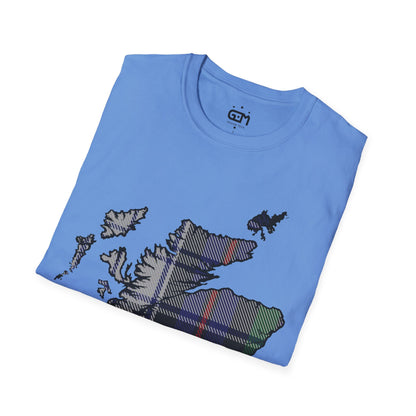 Scotland Tartan Map Softstyle Unisex T-Shirt, Argyle Dress Tartan, Various Colours