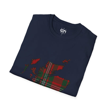 Scotland Tartan Map Softstyle Unisex T-Shirt - MacGregor Tartan Tee