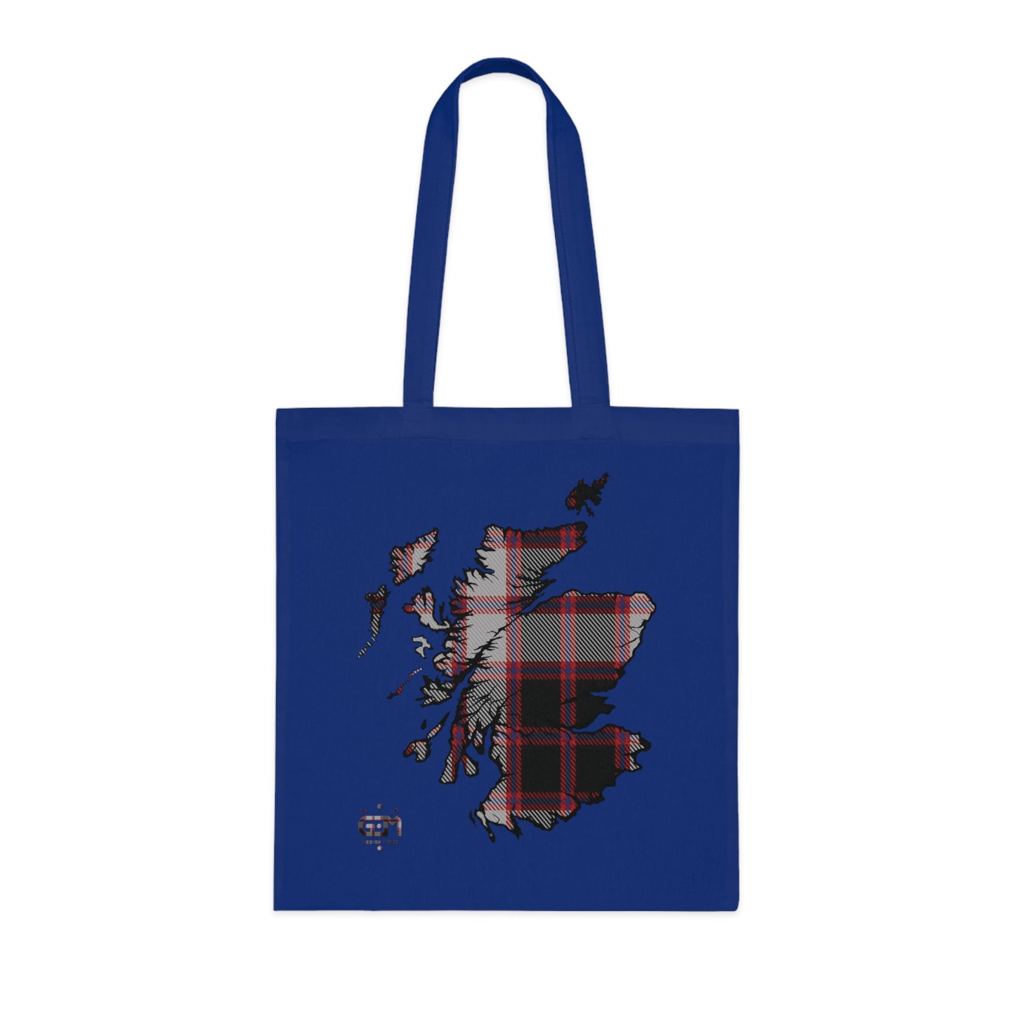 Reversible Scotland Tartan Map Cotton Tote Bag - MacPherson Tartan