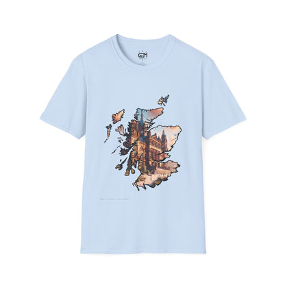 Glasgow Kelvingrove Art Gallery Scotland Map Softstyle Unisex T-Shirt, Scotland Shirt, Scottish Landmark Tee