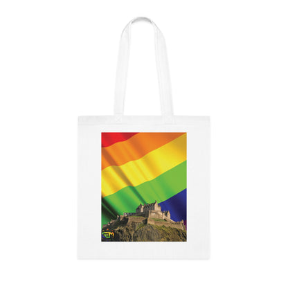 Edinburgh Castle Pride Flag Sky Cotton Tote Bag