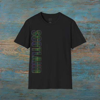 Scotland Lettering Farquharson Tartan Softstyle T-Shirt, Unisex Tee, Various Colours