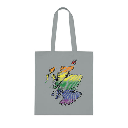 Scotland Pride Fingerprint Map Cotton Tote Bag