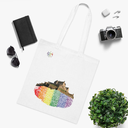 Pride Fingerprint Rock Edinburgh Castle Cotton Tote Bag