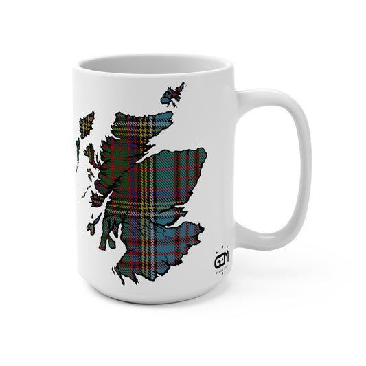 Scotland Map Mug 15oz, Anderson Tartan