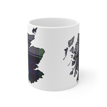 Argyle Dress Tartan Scotland Map Mug, Coffee Cup, Tea Cup, Scotland, White